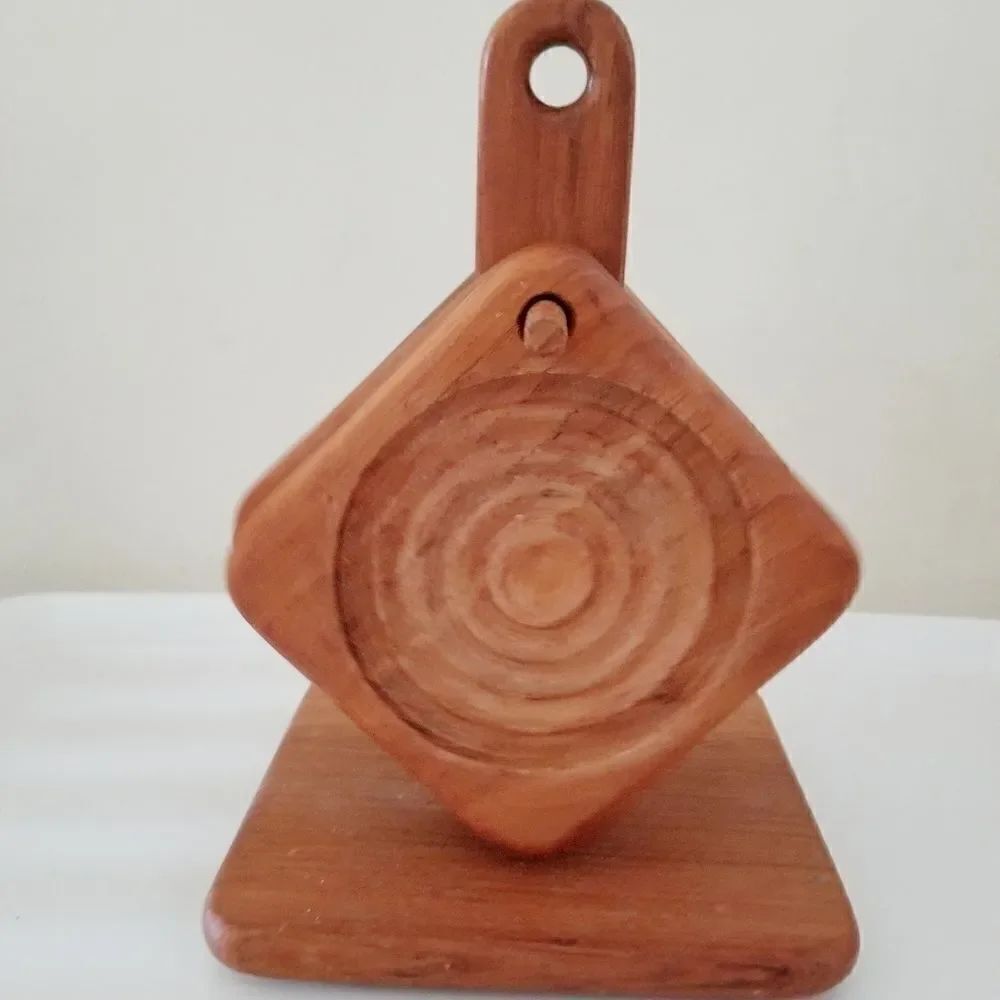 Coasters with caddy farmhouse decor teak